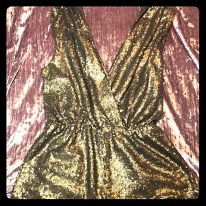 Gold sequin Missguided romper